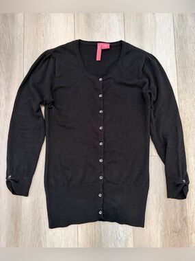 Charlotte Tarantola Black Button-Front Women's Cardigan